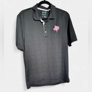 Adidas Texas A&M Black Polo Shirt- Mens Climacool Size M